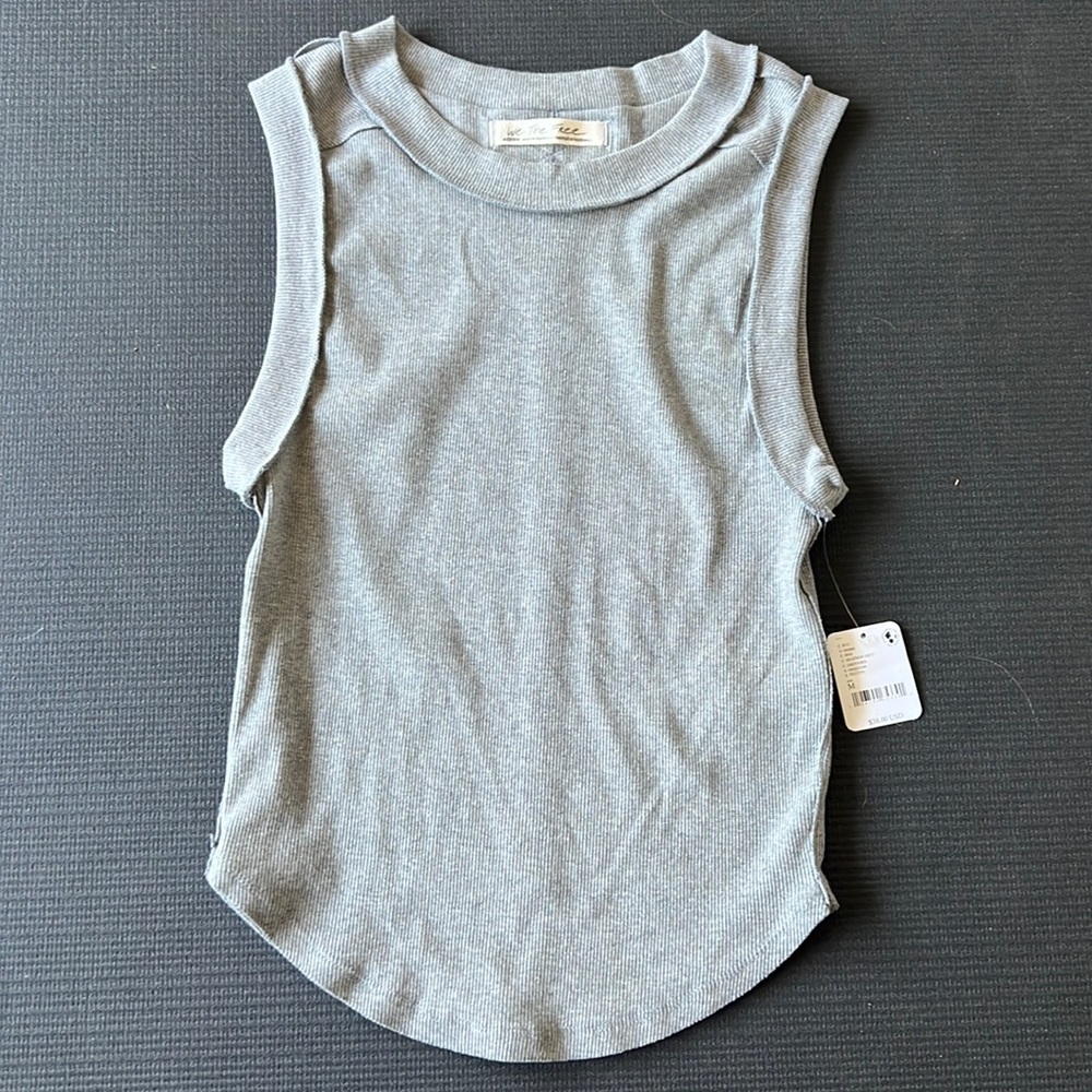 Free people grey ribbed tank top M